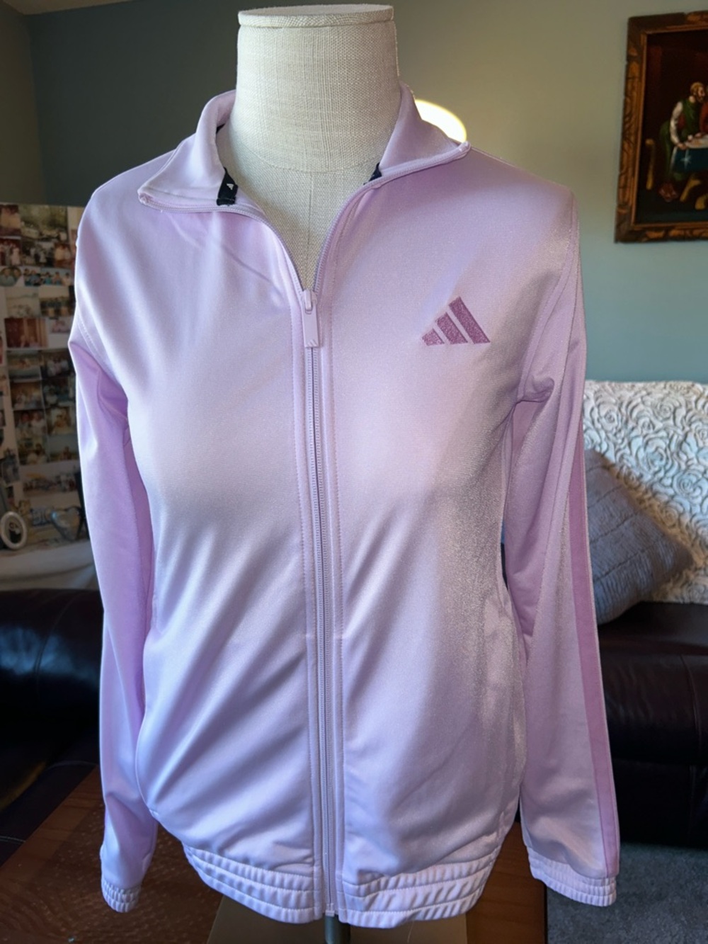 NWT- Adidas Light Lavender Zip-Front Bomber Jacket Size Small